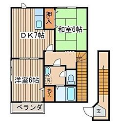 エトワール弐番館 2DKの間取図画像