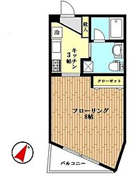 グランカーサ 1Kの間取図画像