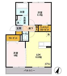 カーサ・ドマーニA 2LDKの間取図画像