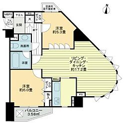 ライオンズガーデン初台 2LDKの間取図画像