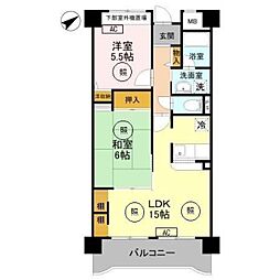 ギャラクシーウィル中百舌鳥 2LDKの間取図画像