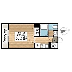 リード桜坂 1Kの間取図画像