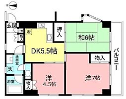 冨洋星が丘マンション 3DKの間取図画像