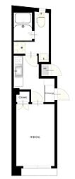 b'CASATABATA 1Kの間取図画像