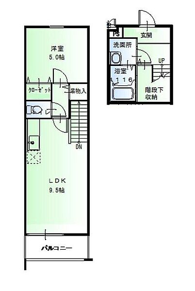 スリーハーブズグレンツェント泉大津 ｜大阪府泉大津市式内町(賃貸アパート1LDK・2階・41.16㎡)の写真 その2