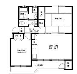 ノーブルハイツ市川菅野 2号棟 3階2LDKの間取り