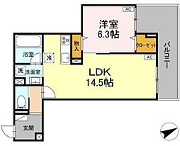 D-residence稲城 3階1LDKの間取り