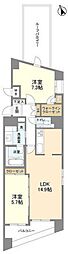 ザ・パームス代々木上原コスモテラス 2LDKの間取図画像