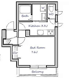 メゾン・ド・アヴァンセ 2階1Kの間取り