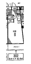 アエリア湘南 ワンルームの間取図画像