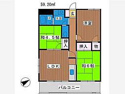 メゾン・ド・ゼフィール 2号棟 2階3LDKの間取り