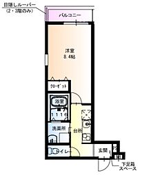 JR片町線(学研都市線) 徳庵駅 徒歩5分の賃貸アパート 3階1Kの間取り