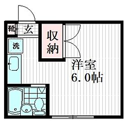 メゾンコスモス 2階ワンルームの間取り
