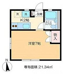 メゾン田嶋 1Kの間取図画像