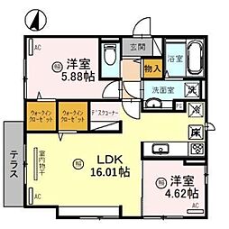 エイトデイジー 2LDKの間取図画像