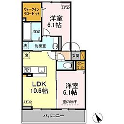サニーハイム 2LDKの間取図画像