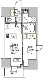 イプセ渋谷本町 2階1LDKの間取り