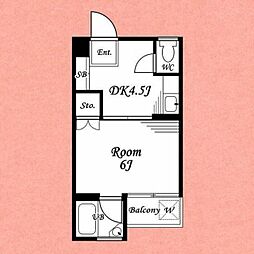 カネトモ新宿マンション 3階1DKの間取り