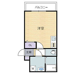 ノイヴェル杭瀬 ワンルームの間取図画像