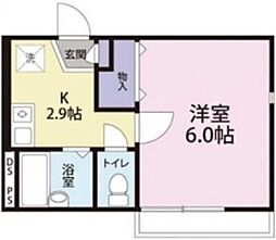 メゾンA 1Kの間取図画像