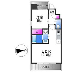プレシオ森之宮 1LDKの間取図画像