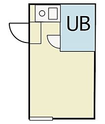 モンドパークマンション 2階ワンルームの間取り