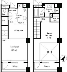パークアクシス南麻布 1LDKの間取図画像