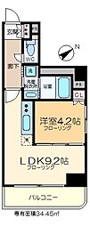 RiverPark門前仲町 1LDKの間取図画像