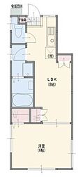 タウン加藤 1階1LDKの間取り