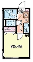 リーヴェルポート横浜南アジュール 1Kの間取図画像
