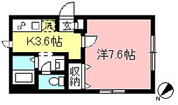 調布ヶ丘メゾン 1Kの間取図画像