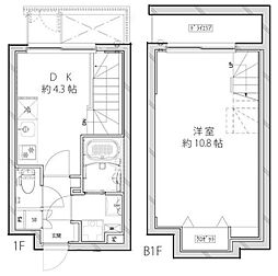 Coeur Blanc大井町 1階1Kの間取り