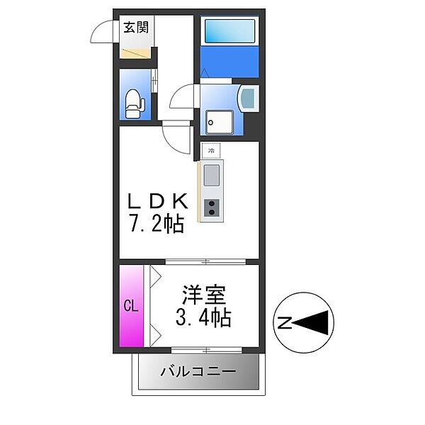 REGIES近大SouthII ｜大阪府東大阪市友井２丁目(賃貸アパート1LDK・1階・28.96㎡)の写真 その2