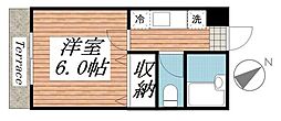 アルカディアEZ 1Kの間取図画像