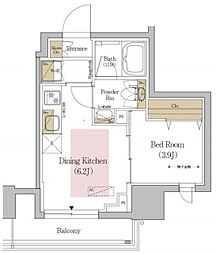 アーバネックス文京本郷 7階1DKの間取り