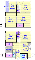 TC西三倉堂 1階6DKの間取り