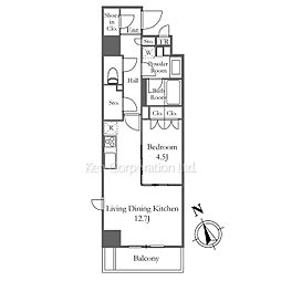 Parknadefit南青山Garden 1LDKの間取図画像