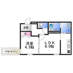 フジパレスSuneight1 1LDKの間取図画像