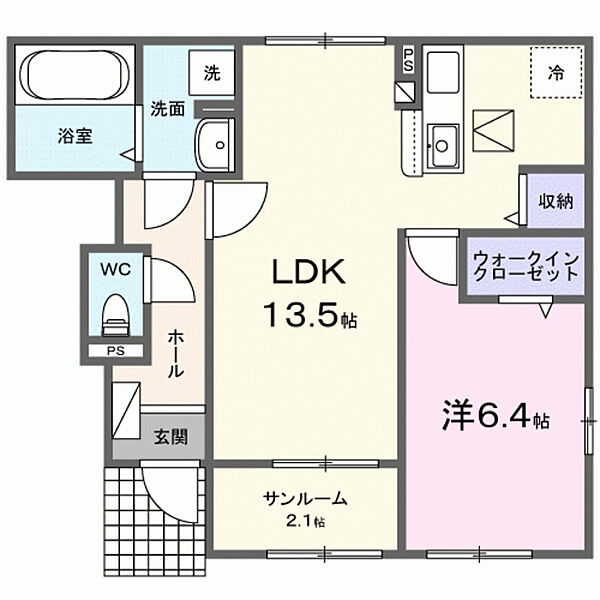 グローブ　Ａ 103｜福岡県久留米市城島町楢津(賃貸アパート1LDK・1階・50.87㎡)の写真 その1