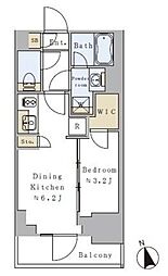 プライマル元浅草 6階1DKの間取り