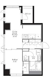 COLLET麻布 2階1LDKの間取り