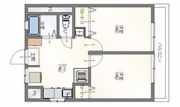 三信マンション 2DKの間取図画像