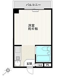 メゾンアサヒ 3階ワンルームの間取り