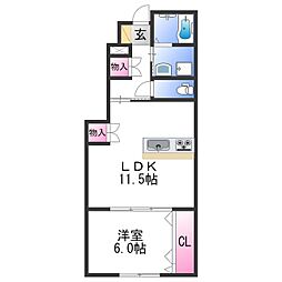 グランニエル 1LDKの間取図画像
