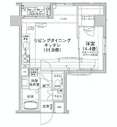 アイル プレミアム押上ノルド 3階1LDKの間取り