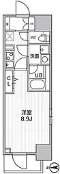 THEパームス熊野前 1Kの間取図画像