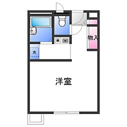 レオパレス中井町5 1Kの間取図画像