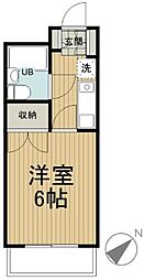 清水ビル 1Kの間取図画像