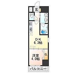 ベラジオ雅び京都円町駅前 6階1DKの間取り