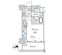パークアクシス大塚ステーションゲートタワー ワンルームの間取図画像